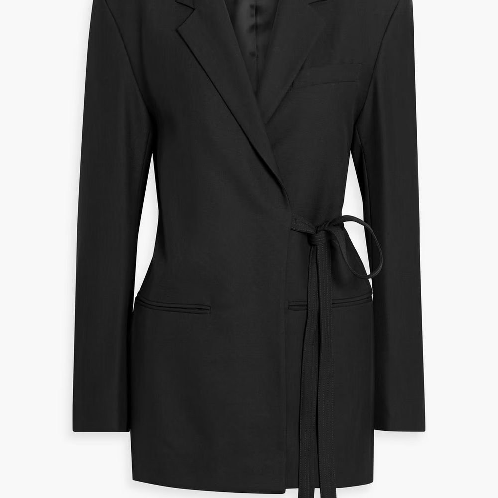 Toteme Black Blazer with Tie Detail